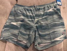 Columbia PFG Swim Trunk Shorts Water Camo Blue OmniShade Mens Size XXL Inseam 6