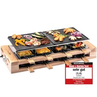Klamer Raclette 8 Personen, 1500W Raclette Grill Mit Holzgestell, Raclette Mi…