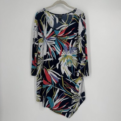 Clara Sun Woo top shirt  XL colorful artsy work business career stretch tunic