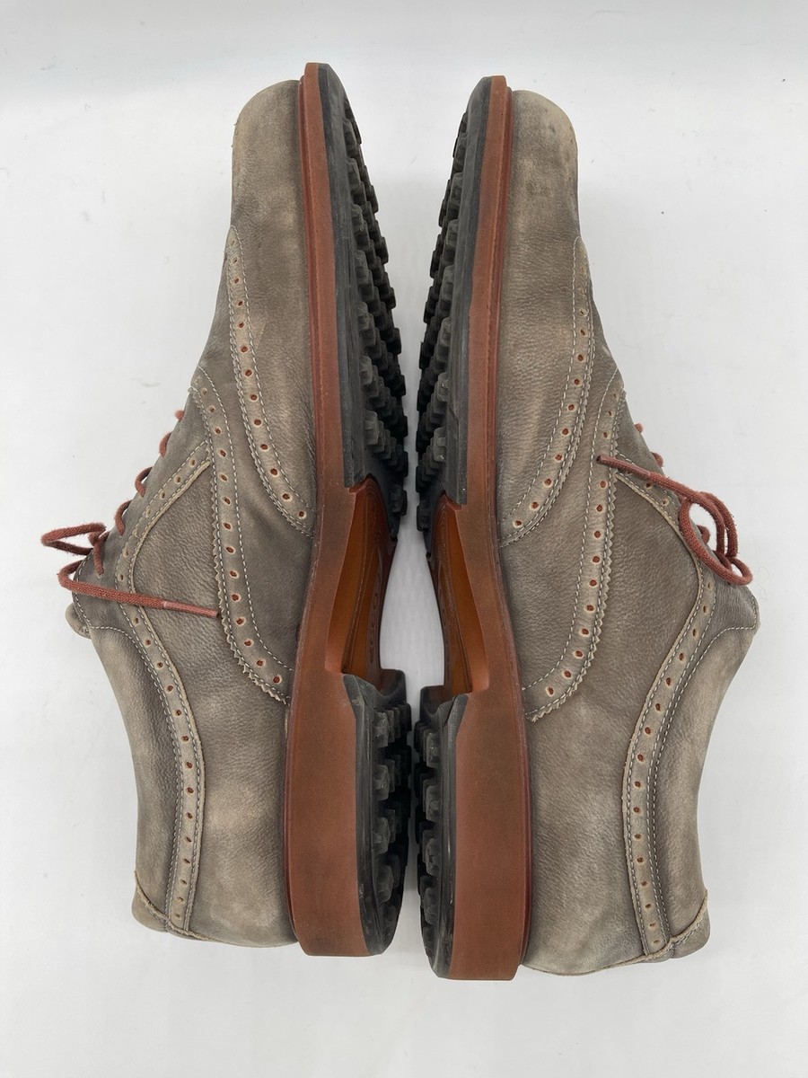 Ecco Tour Hybrid Wingtip Spikeless Golf Shoes Mens 13 US 47 EU Henna Brown Suede Ecco Tour Hybrid Gray Suede Wingtip Men main image 4