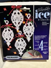 The Beadery Winter Ice Kit - Beaded Christmas Ornament “Diamonds'' #4838 Vintage