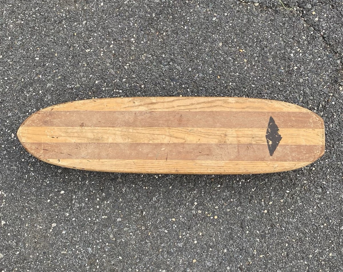 Vintage 1960s 60s Hobie Super Surfer 2-Tone Wooden Skateboard 29