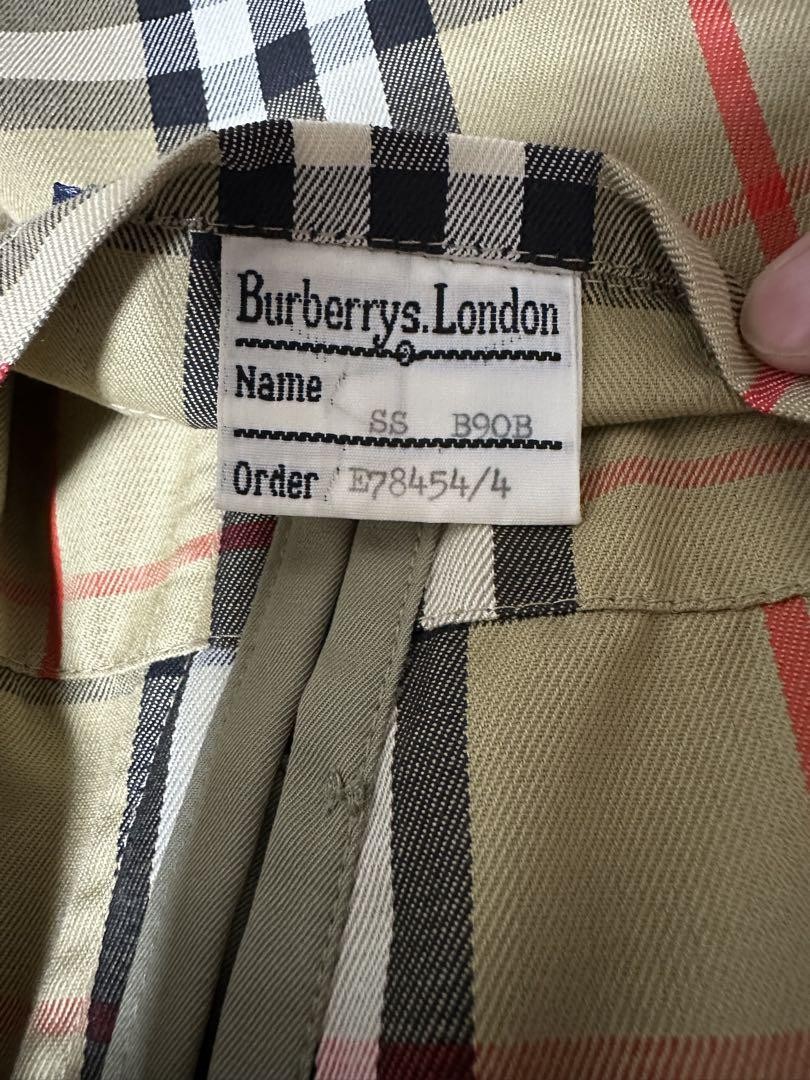 Burberry London Balmacaan Coat Nova Check Pattern Khaki Size L For Men thumbnail 7