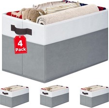 4 Pack Large Closet Storage Baskets Bins for Shelves Fabric Closet Organizers