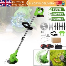 Cordless Strimmer Grass Trimmer Tree Cutter 21V Garden Edger Electric 2 Battery