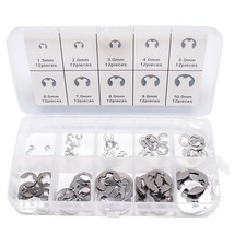 Stainless Steel E Clips C Circlip Kit Retaining Ring 120 X Assorted M1.5 - M10mm