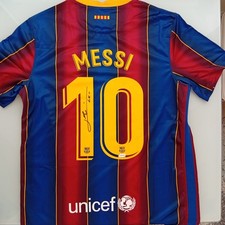 Lionel Messi Signed Autographed Barcelona FC 2020/21 Home Soccer Jersey With COA