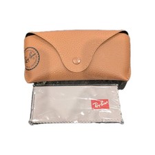 Ray Ban 100 Authentic Brown Leather Medium Case, Booklet, Cloth, new