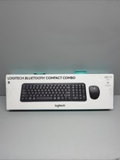 Logitech BLUETOOTH Black Compact Combo Wireless Keyboard  Mouse 920-013507 NEW