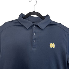 Med Cutter  Buck golf Notre Dame Fighting Irish ND Logo DryTec Solid Polo