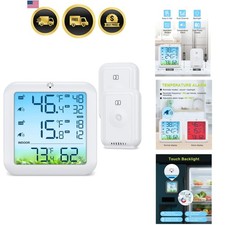 Wireless Fridge and Freezer Thermometer with Alarm, Max/Min Temperature Recor...