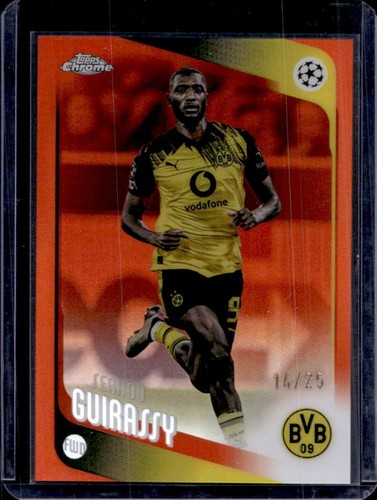 2025-26 Topps Chrome UEFA Serhou Guirassy Orange Refractor #/25 Dortmund