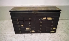 Vintage Green Bros Waltman American Main Spring Watchmakers Wood Parts Cabinet 