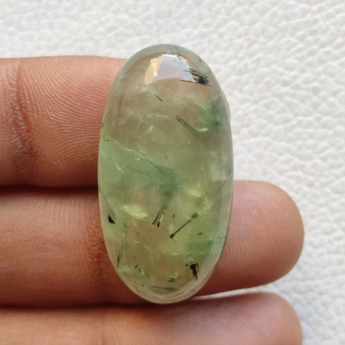 Natural green prehnite cabochon oval shape prehnite translucent stone R12129 AU - Picture 2 of 5