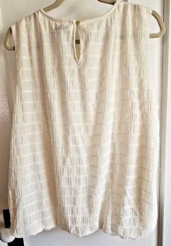 NWT Liz Claiborn crema women boat neck wrinkled loose blouse Sz 2XL lined - Picture 2 of 8