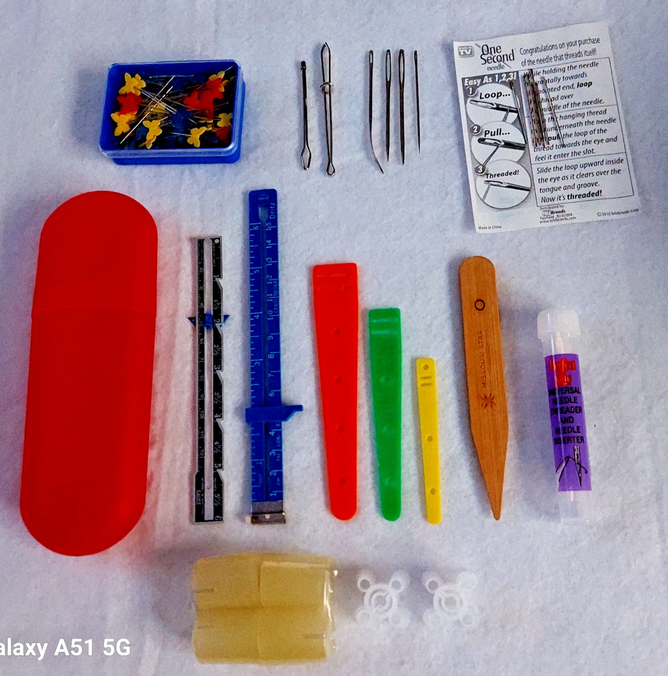 QUILTING, SEWING, CRAFTING NOTIONS - Needles, Elastic Threaders, Rulers, Creaser