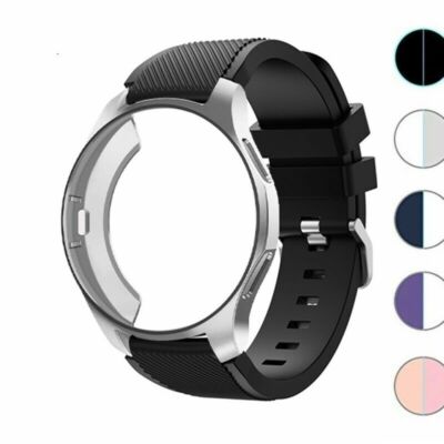 For Samsung Galaxy Watch 3 45MM 46MM S3 Silicone Strap Wrist Band + Case Cover