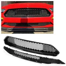 For Ford Mustang 2018-2022 Front Upper Lower Grille Black Honeycomb Mesh