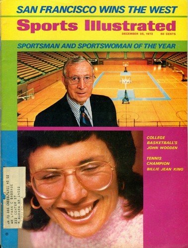 December 25, 1972 John Wooden UCLA Bruins Billie Jean King Sports Illustrated