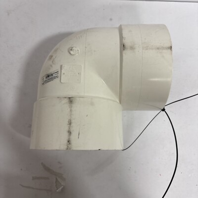 NDS 8'' White Hub PVC 90° Elbow 8P02