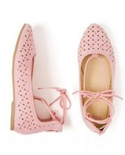 NWT GYMBOREE Youth Girls Pink Lace Up Ballet Flats Shoes size 4