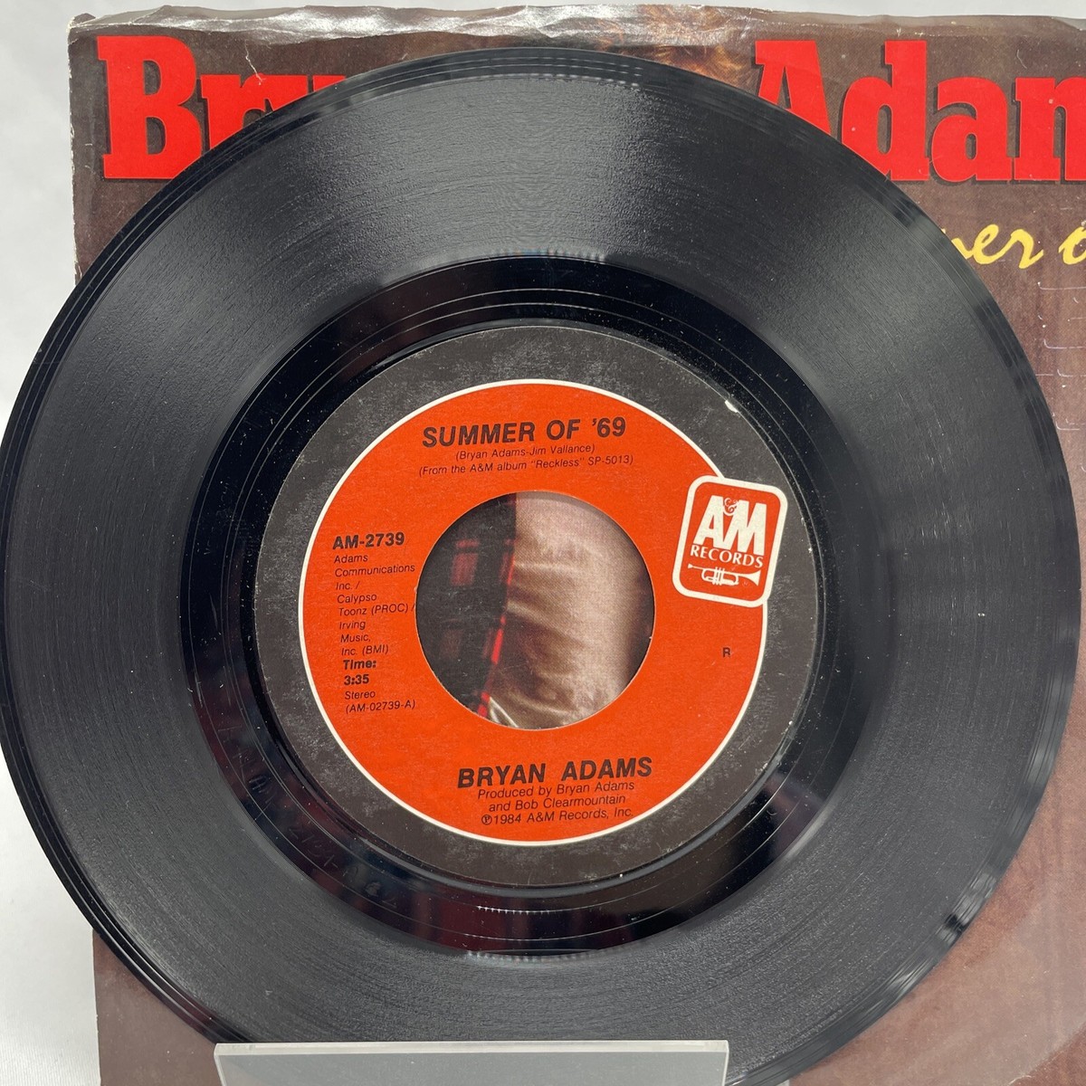 45 RPM Record BRYAN ADAMS Summer Of '69 Picture Sleeve 7