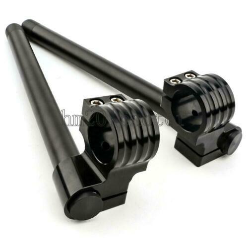 FXCNC 50mm Universal Clip-On Handlebar Risers – 7/8” Fork Fit – Pair Of CNC Black Billet Aluminum