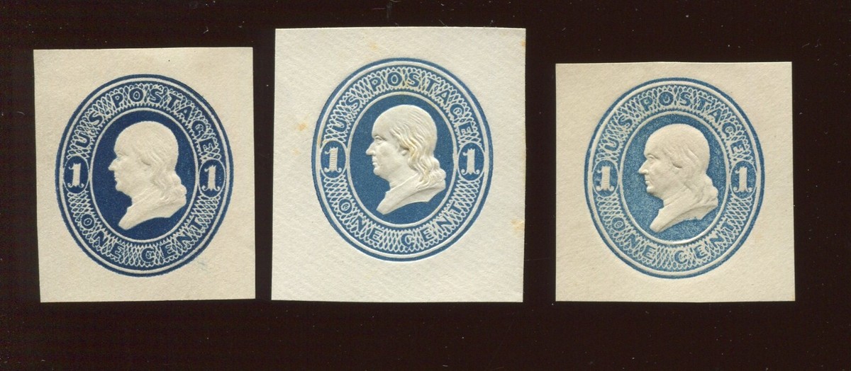 U108 & U108a Franklin Lot of 3 Different Shades of Unused Cut