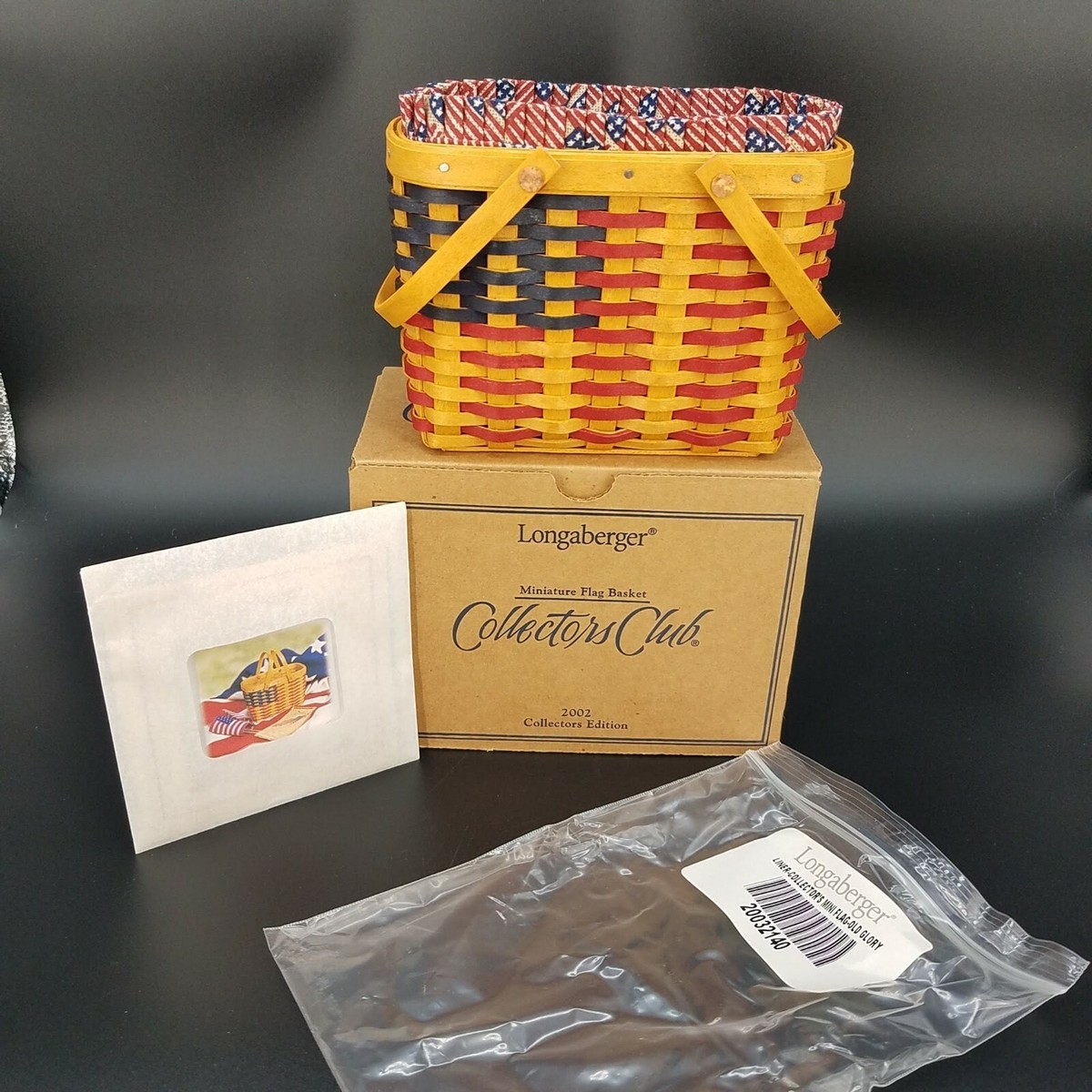 Longaberger Collectors Club Miniature Flag Basket Set~Sold 2 Month