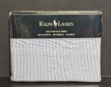 Vintage Ralph Lauren Cotton Twin Flat Sheet Greenwich Blue - New  Sealed
