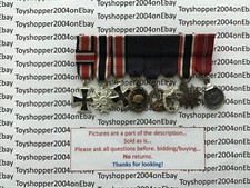 German WW2 1957 LW Veteran Bundeswehr 8 Miniature Medal Bar Iron Anti Partisan