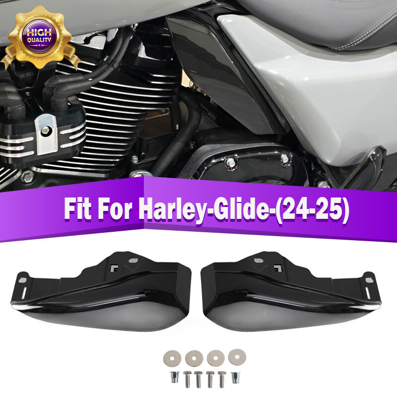 Motorcycle Mid Frame Air Deflectors For Harley Davidson Touring Models - Matte Black Heat Shields 2009-2024