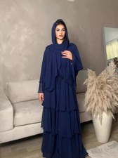 Muslim Open Kaftan Abaya Dubai Women Chiffon Kimono Long Dress Party Gown Prom