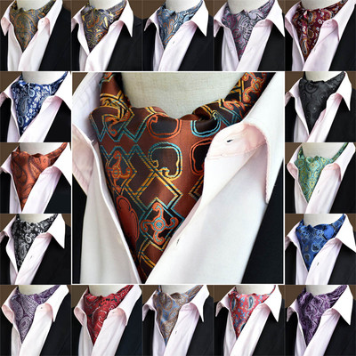 Mens Gents Paisley Flower Tie Wide Ties Polka Dot Ascot Scarf