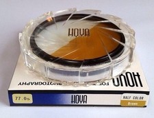 Genuine Hoya 77mm Half Color Brown Half Clear Glass Lens Filter 77 mm Japan Rare