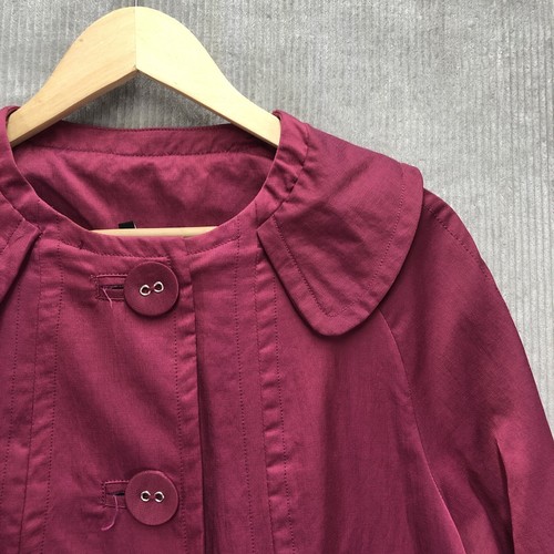 Ambition Womens Swing Coat Size Large Light Plum Round Collar Fabric Buttons - Picture 7 of 15