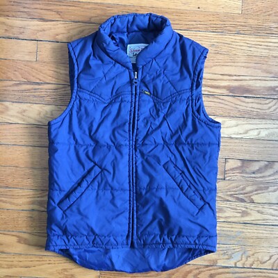 Vintage 70s LEE Storm Rider Blue Puffer Vest Small Mens Jacket Made In USA Talon