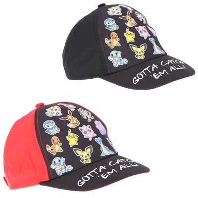 Doppelpack Pokemon Kinder Mütze Cap Baseballcap Schirmmütze Kappe 54/56cm Mix