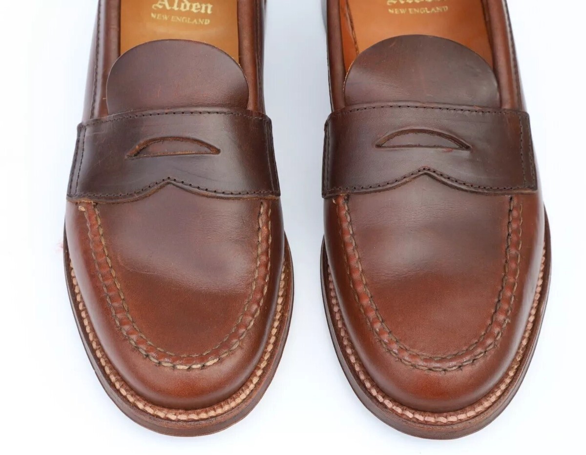 Alden Unlined Leisure Handsewn Penny Loafer LHS Size 7 in Brown