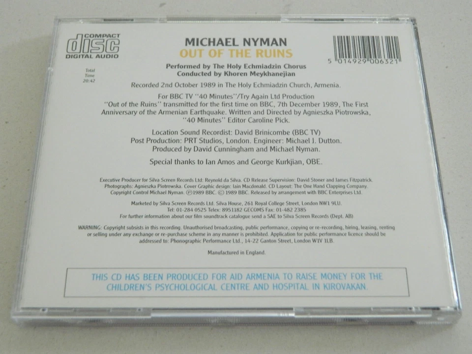 Michael Nyman Out Of The Ruins CD - Image 3 of 3