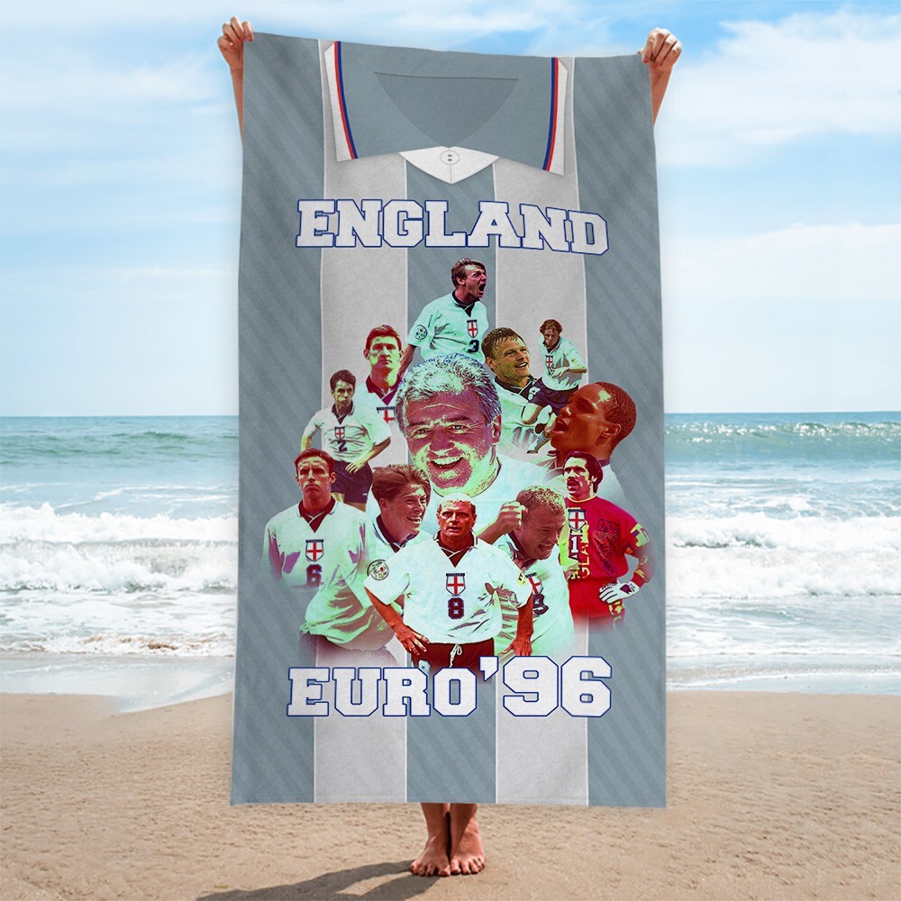 Angleterre Euro's Plage Serviette Rétro Football Vacances Rouge de