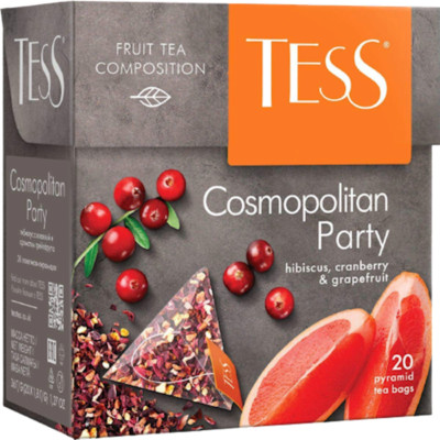 12 PACK TESS COSM PARTY Fruit Tea HIBISCUS CRANBERRY GRAPEFRUIT RF NO GMO RUSSIA