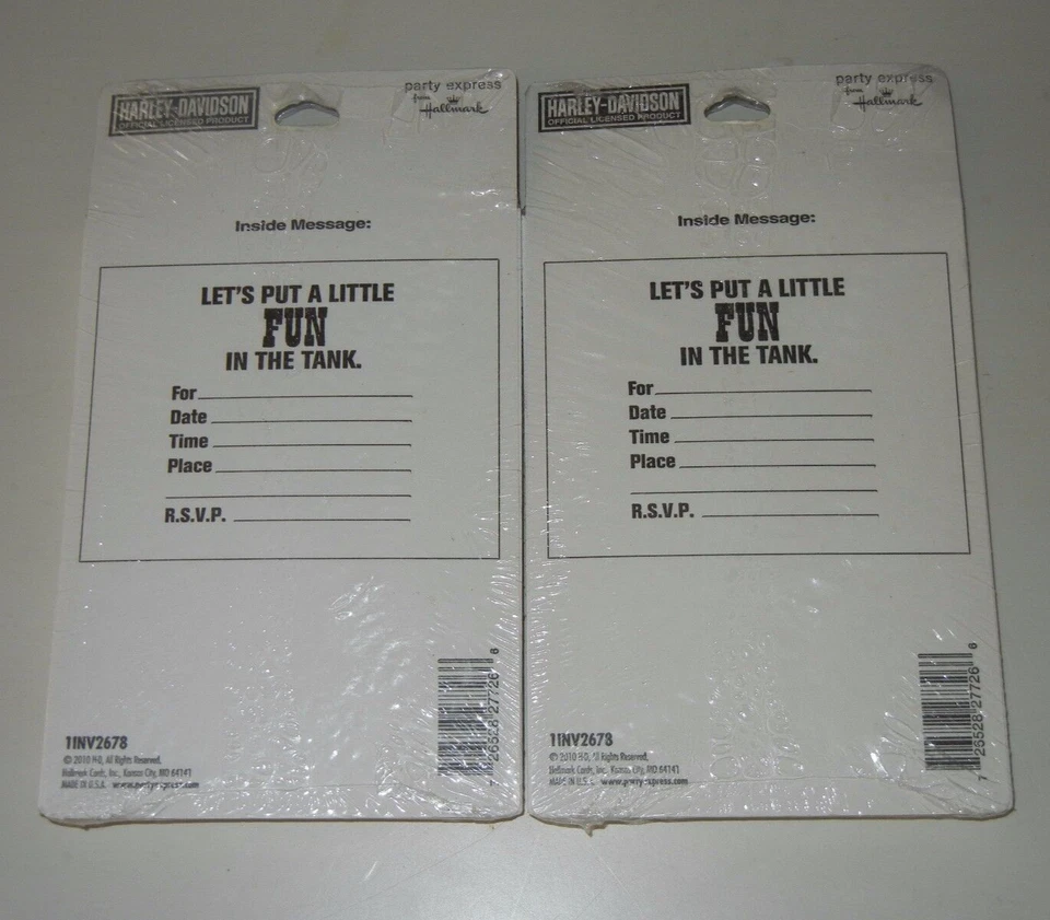 Lot (2) Packs Of (8) Hallmark Party Express Harley Davidson Invitations 16 Total - Image 2 of 2