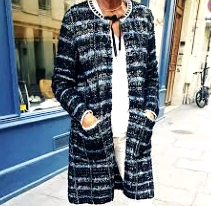 LOUIS VUITTON（LV） Cappotto Cardi Louis Vuitton Lungo Tweed Fibbia Taglia Media AUTENTICO