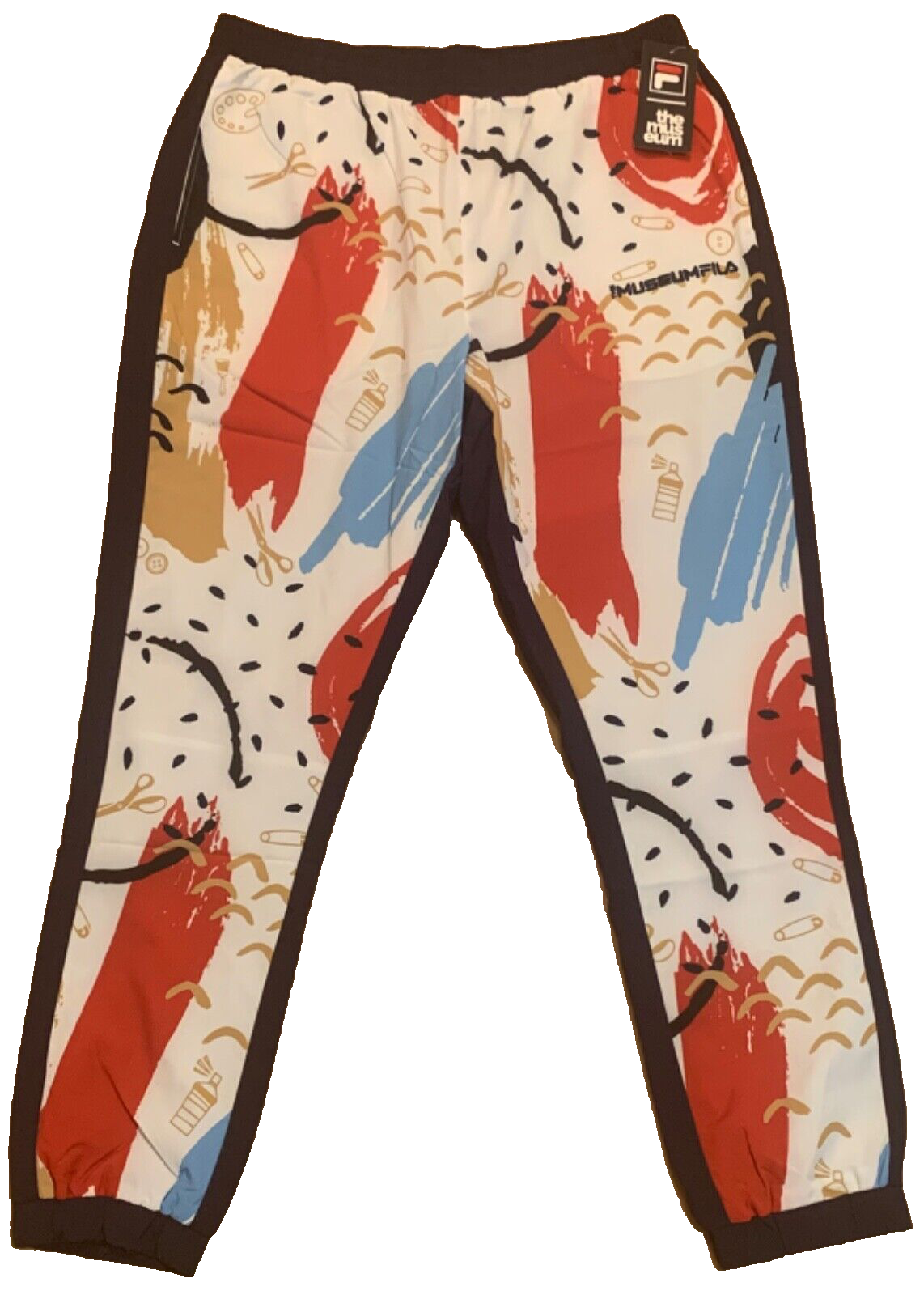 Pantaloni tuta a vento Fila The Mus stampa astratta da uomo nuovi con etichette $98 taglia L