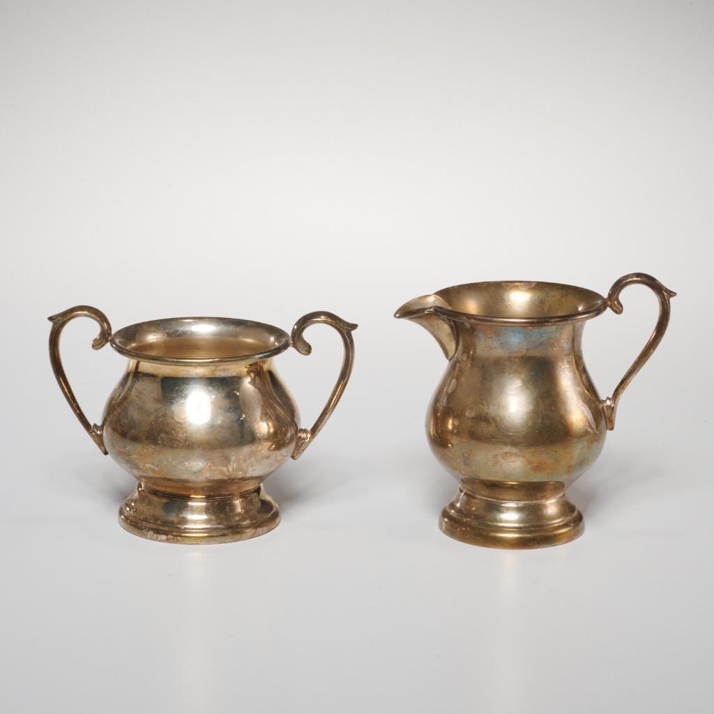 メ*ー様 No.31 アンティーク 英領 ジャージー 島 1815 3シリング Sheffield Silver Plate Antique Sugar Creamer Set USA 60x 19th C