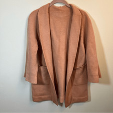 Women s Tan Heavyweight Open Front Cardigan Sweater