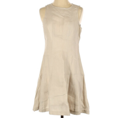 Willi Smith Women's Dress Linen Beige Sleeveless Size 4 Back Zipper A Line  | eBay
