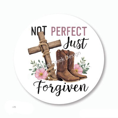 Not perfect Just Forgiven Western Boots Favors Envelope Seals Scrapbook Stickers