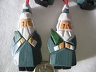  Hallmark 2" Wooden Old Fashion Santa Green Ornaments Lot of 5 Xmas trim a tree — photo 9